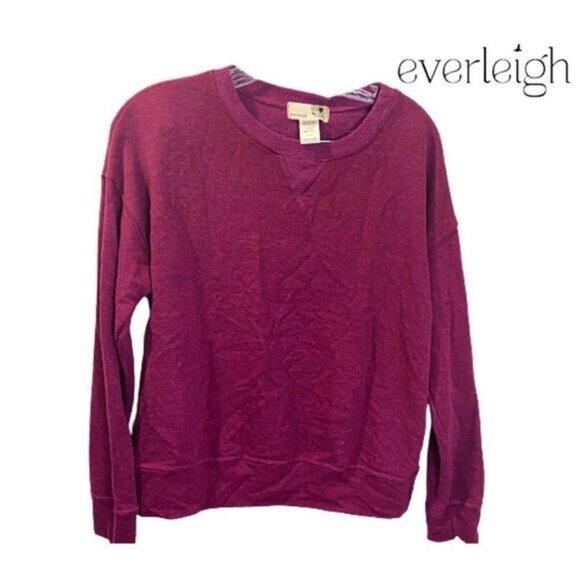 Everleigh‎ Cotton Blend Crew Neck Long Sleeve Pullover Sweatshirt NWT - Picture 1 of 3